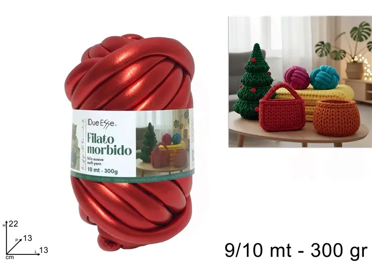 FILATO 9 10MT 300GR METALLIZZATO ROSSO