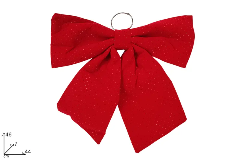 FIOCCO 44X46 CM EFFETTO VELLUTO ROSSO CON APPLICAZIONE
