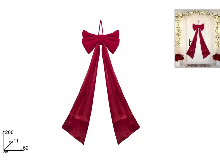 FIOCCO NATALIZIO BORDEAUX VELLUTO 62*200CM