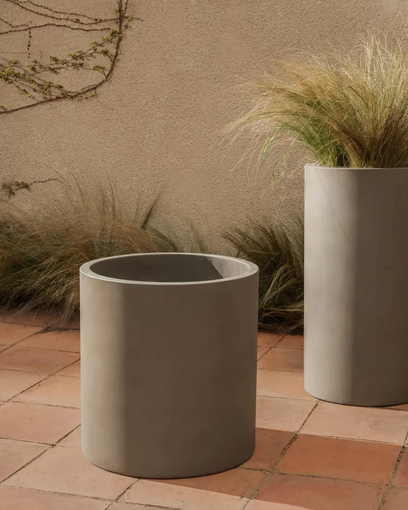 Fioriera Aiguablava in cemento grigio Ø 52 cm