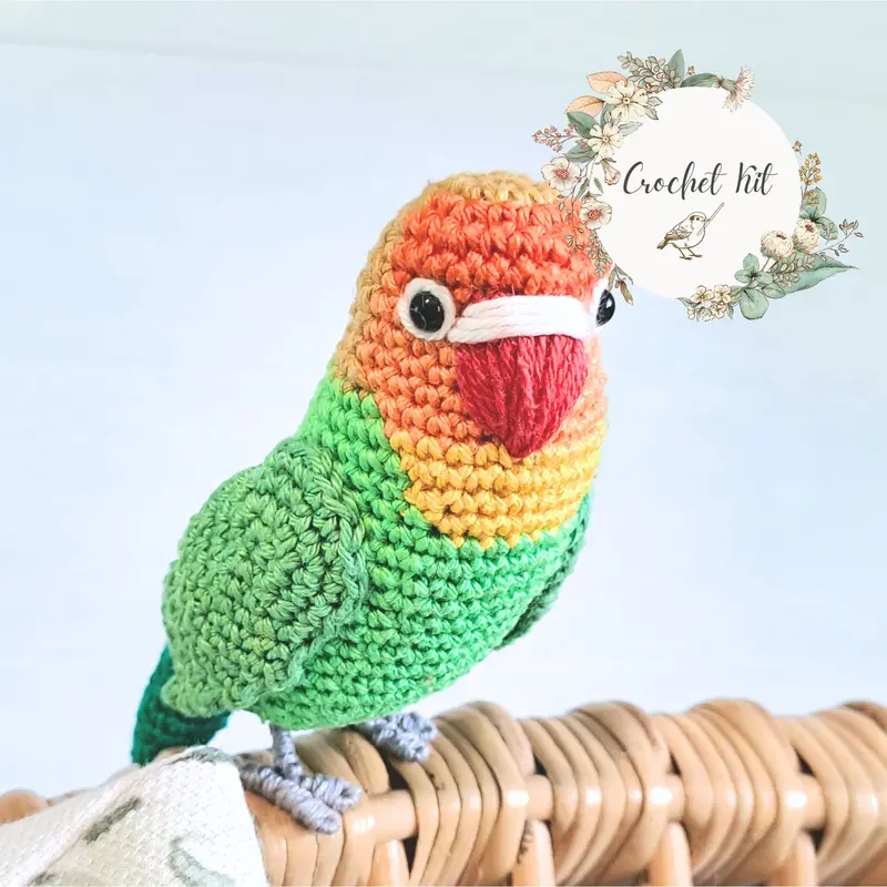 Fischer's Lovebird Plush Crochet Kit - Complete Amigurumi DIY Set