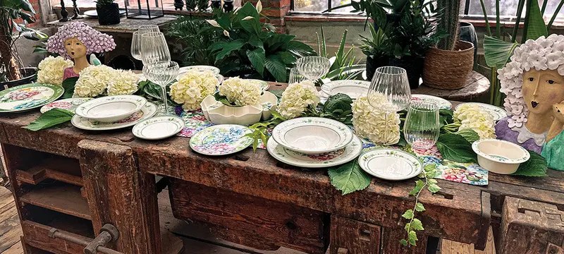FLORA SERVIZIO PIATTI PER 6 PERSONE PEZZI 18 BRANDANI