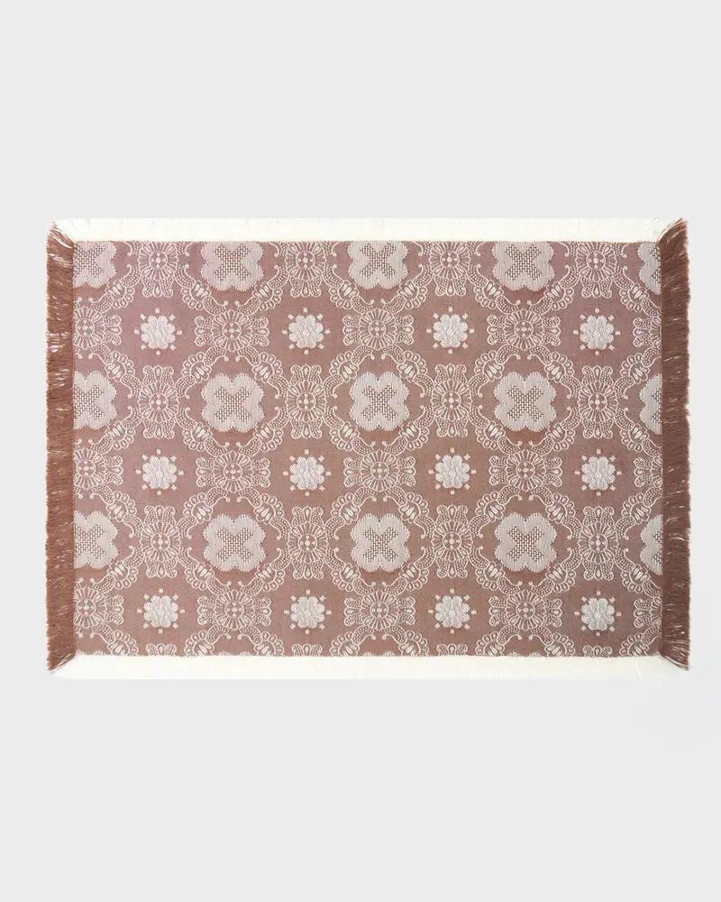 Floral Damask Woven Placemat, Brown