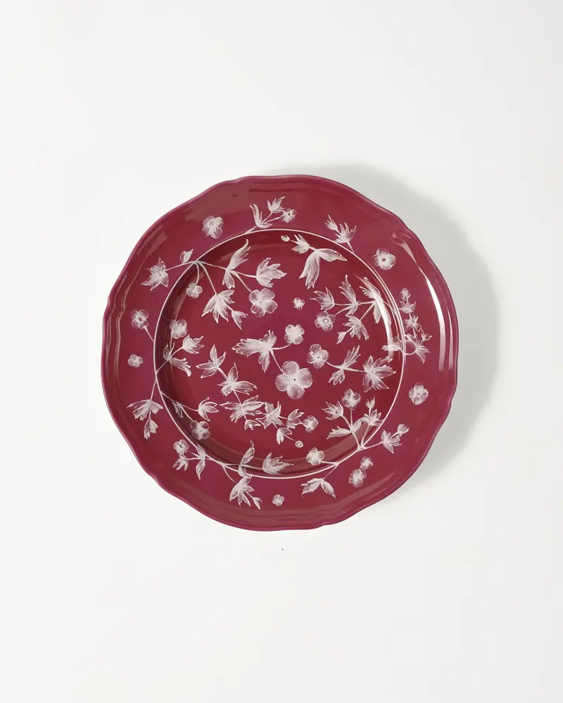 Floral Dessert Plate Magenta by Ginori 1735