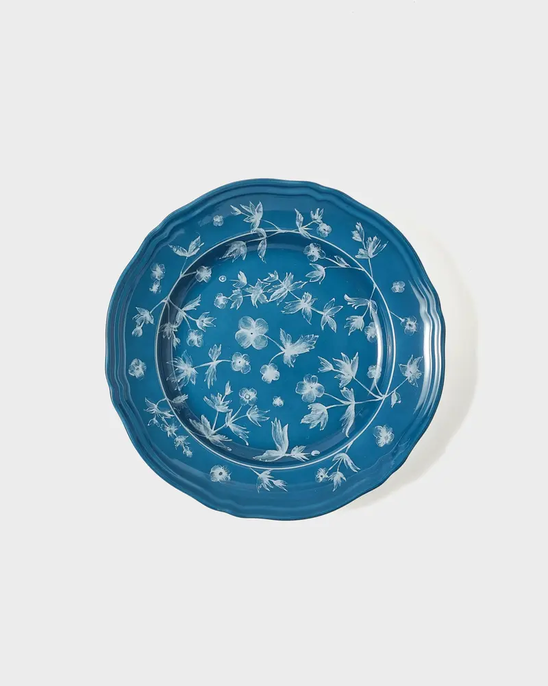 Floral Dessert Plate Petrol by Ginori 1735