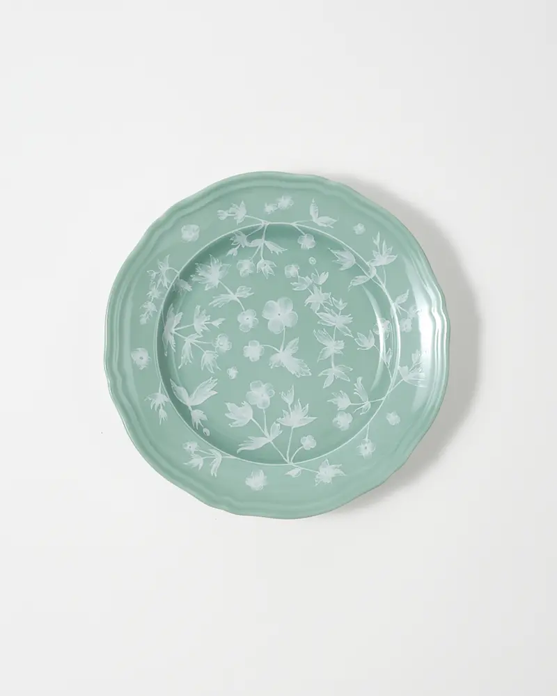 Floral Dessert Plate Sage by Ginori 1735