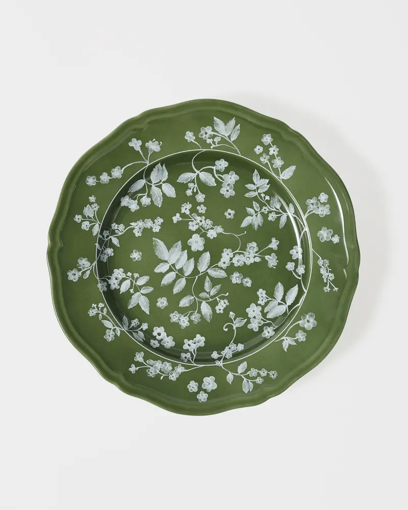 Floral Dinner Plate Green by Ginori 1735