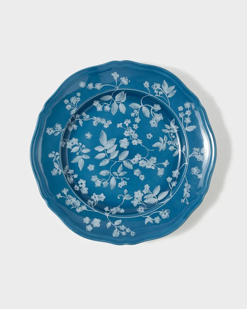 Floral Dinner Plate Petrol by Ginori 1735