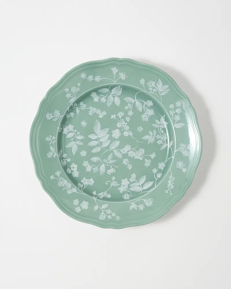 Floral Dinner Plate Sage by Ginori 1735