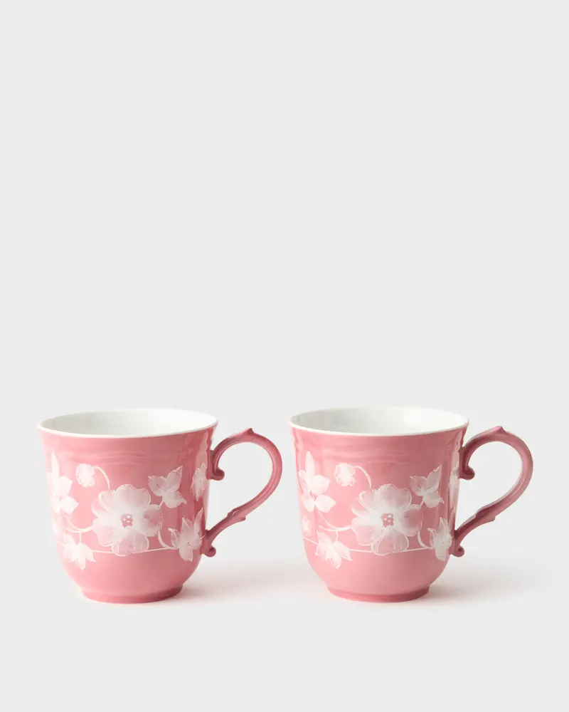 Floral Mug, Pink (Set of 2) by Ginori 1735
