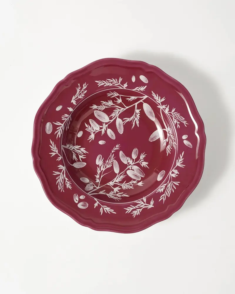 Floral Soup Plate Magenta by Ginori 1735