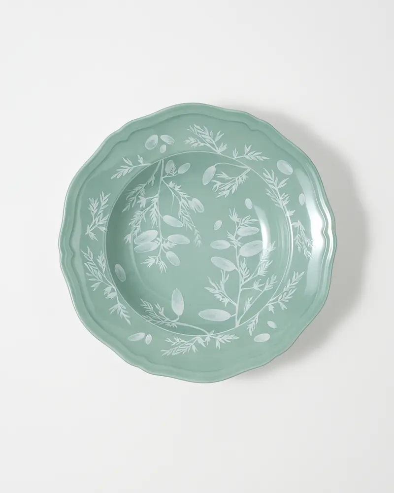 Floral Soup Plate Sage by Ginori 1735