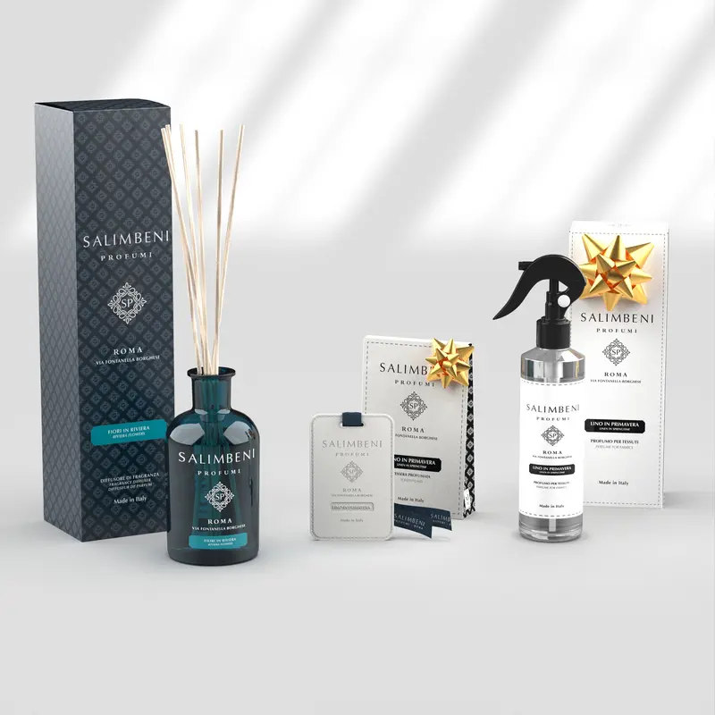 Flores em Riviera 250 ml + Spray para Tecido 250 ml - Linho em Primavera + Cartões Perfumados (3 pç) - Linho em Primavera