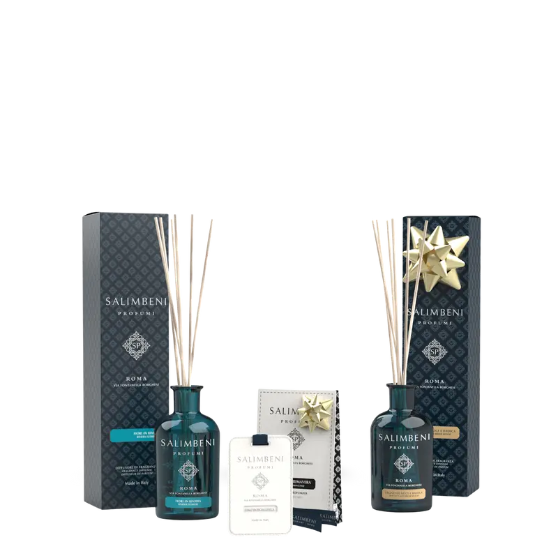 Flores em Riviera 250ml + Cartões Perfumados (3 pç) - Linho em Primavera + Madeira de Nogueira e Briar 100ml