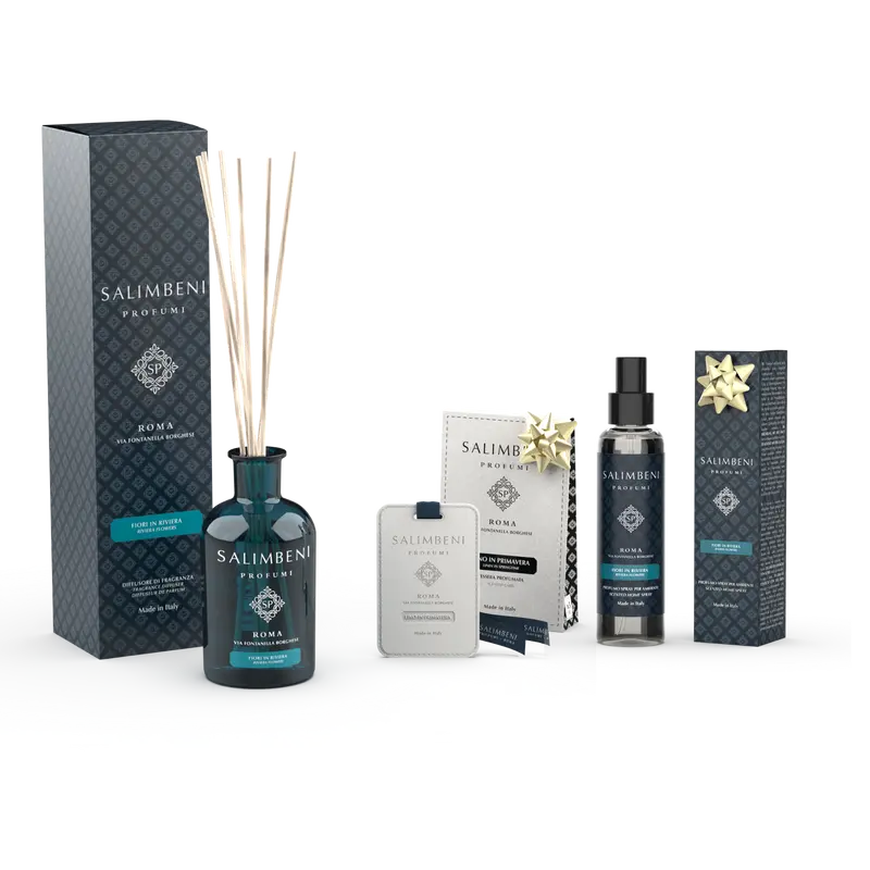 Flores em Riviera 250ml + Cartões Perfumados para o Guarda Roupa (3 pcs) como TESTE GRATUITO + Perfume Room Spray 150 ml - Flores em Riviera como TESTE GRATUITO
