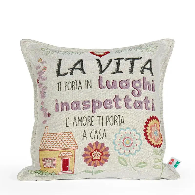 Fodera arredo per cuscini 40x40 in gobelin in fantasia La Vita
