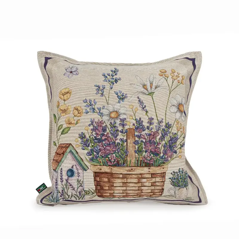 Fodera arredo per cuscini 40x40 in gobelin in fantasia Lavander