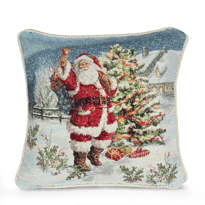 Fodera arredo per cuscini in gobelin con cordoncino in fantasia Din Don Lurex 40x40 cm