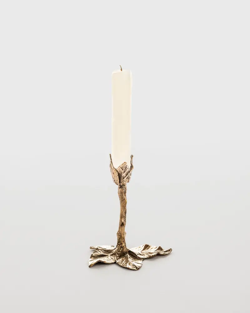 Foglie Bronze Candlestick by Osanna Visconti, Medium