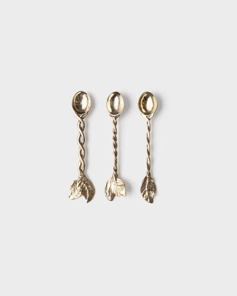 Foglie Bronze Coffee Spoons by Osanna Visconti (Set of 3)