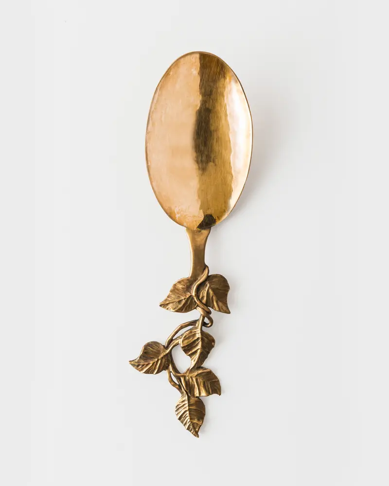 Foglie Bronze Serving Spoon by Osanna Visconti