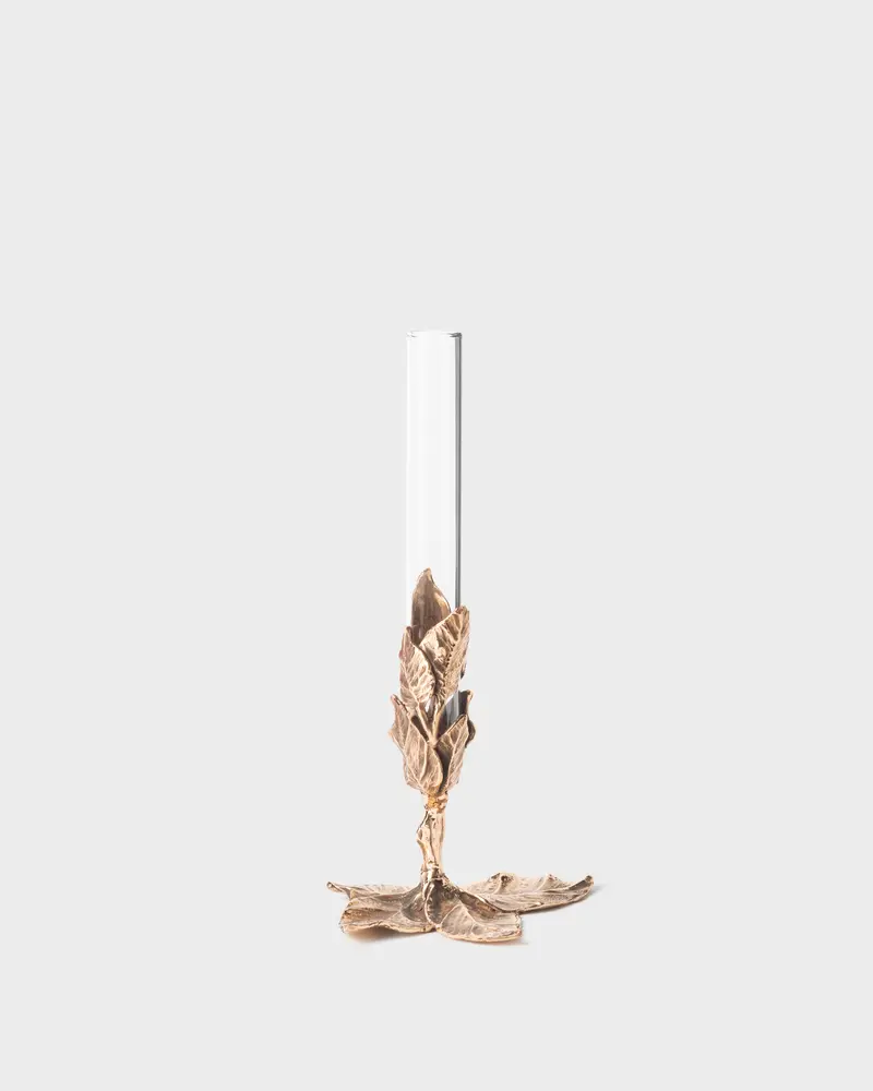 Foglie Bud Vase Bronze Natural by Osanna Visconti, Medium