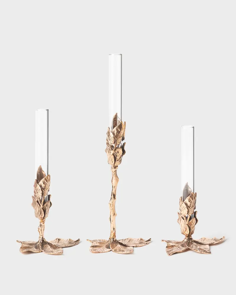 Foglie Bud Vase Bronze Natural by Osanna Visconti (Set of 3)