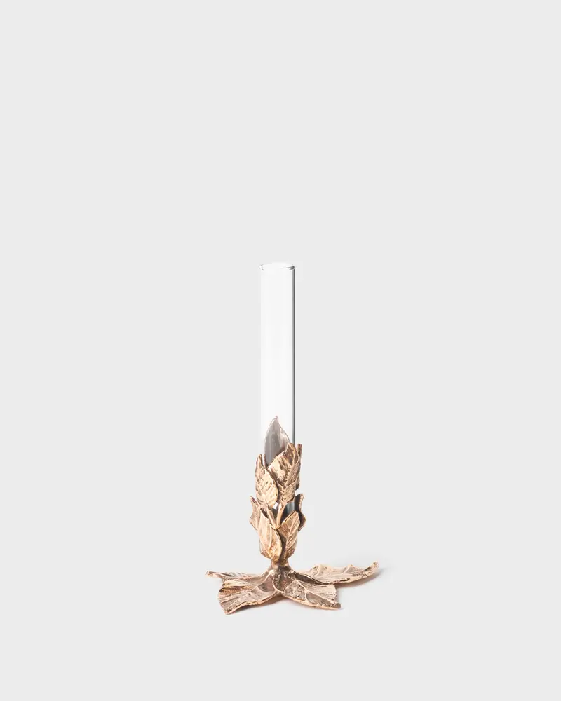 Foglie Bud Vase Bronze Natural by Osanna Visconti, Small