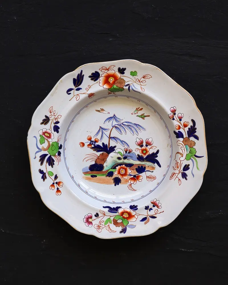 Fondine Stone China Inglesi a Decoro Policromo Chinoiserie, Inghilterra Pieno Ottocento
