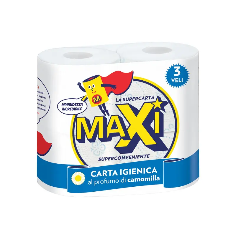 FORMATO CONVENIENZA 40 ROTOLI CARTA IGIENICA 4R 3V CAMOMILLA "rotoli profumati"