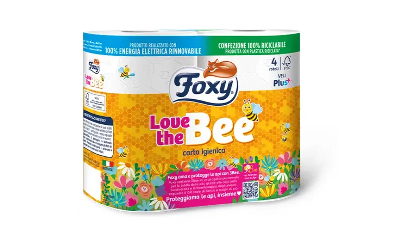 FORMATO RISPARMIO 40 ROTOLI FOXY IGIENICA 4 ROTOLI 2 VELI LOVE THE BEE