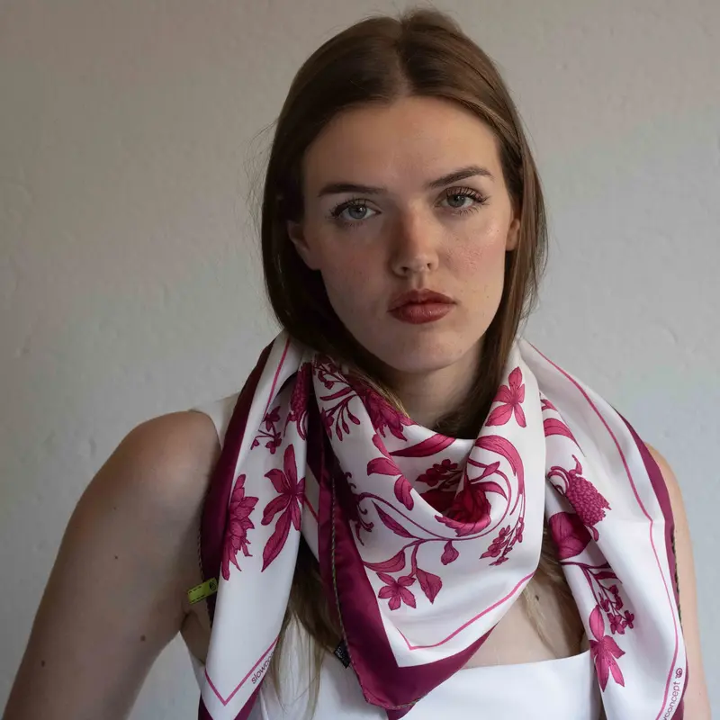 Foulard in Pura Seta Floreale monocolore - 925