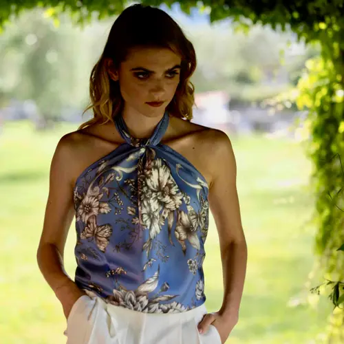 Foulard Seta Fiori romantici Lilla -917