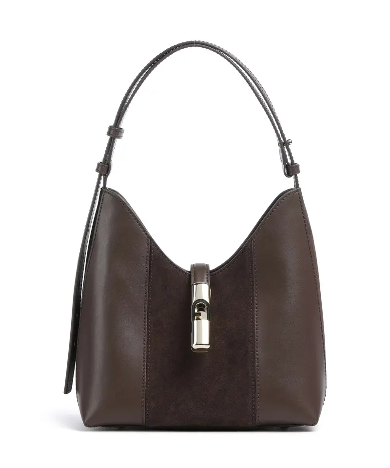 FURLA - Borsa a spalla Goccia M suede - Toni Espresso