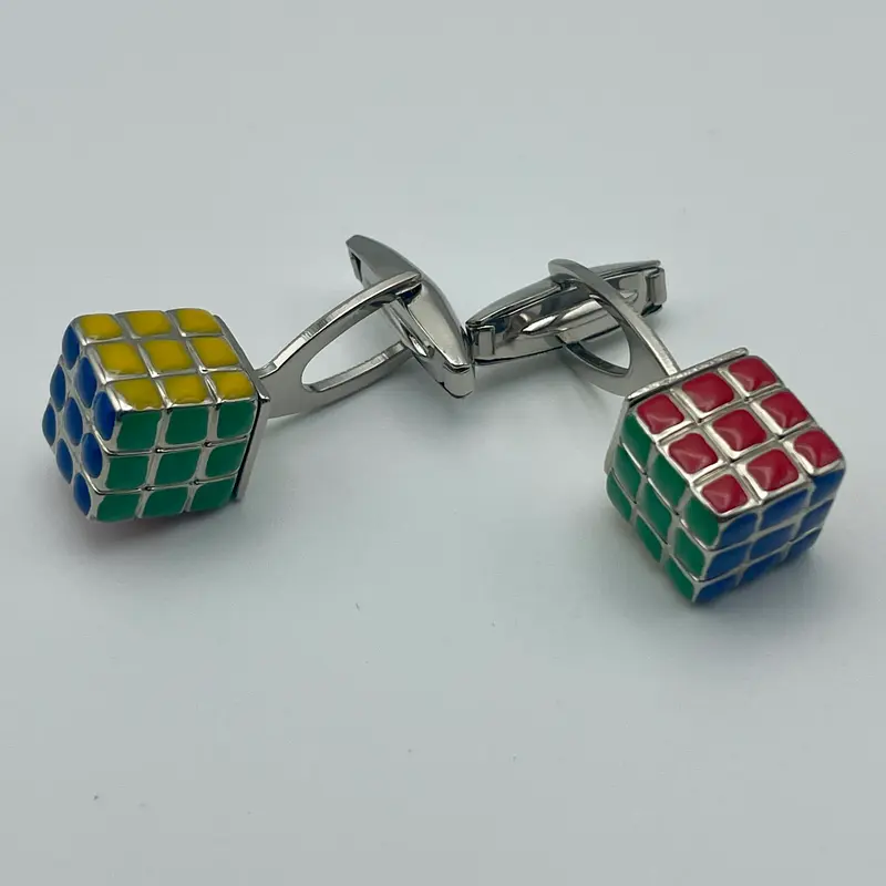 Gemelli uomo camicia Cubo Rubik bigiotteria 2020 ca