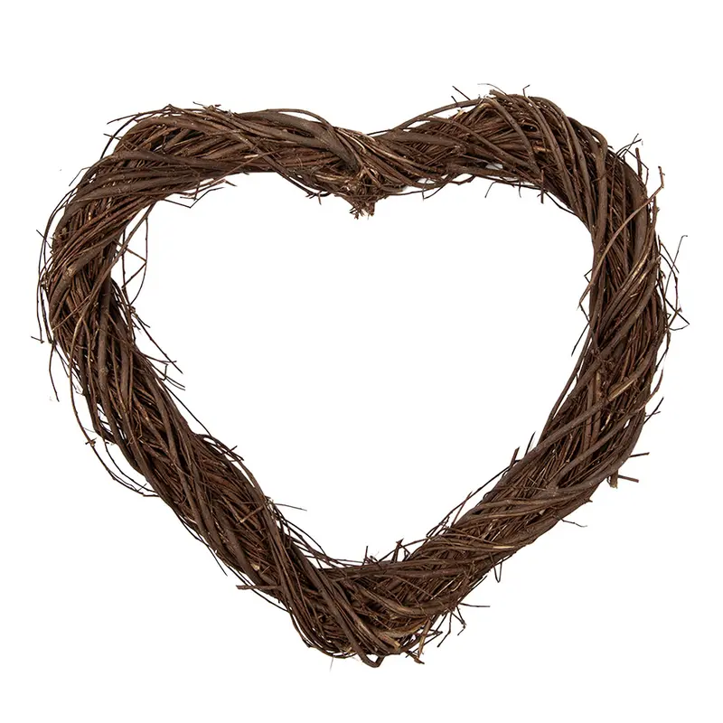Ghirlanda a dorma di cuore in rattan, 20x20x3 cm