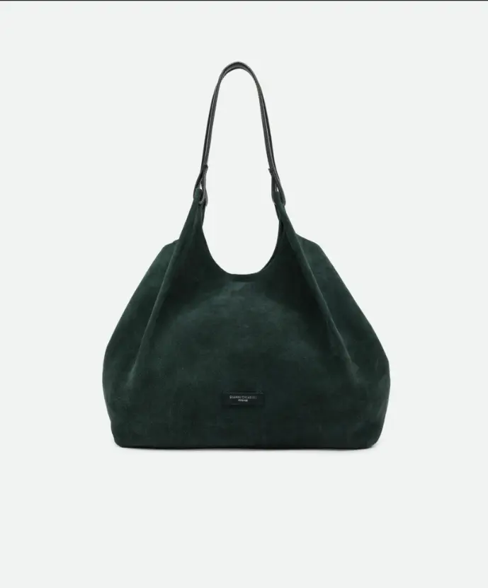 GIANNI CHIARINI - Borsa Dua Large camoscio - Velvet Green