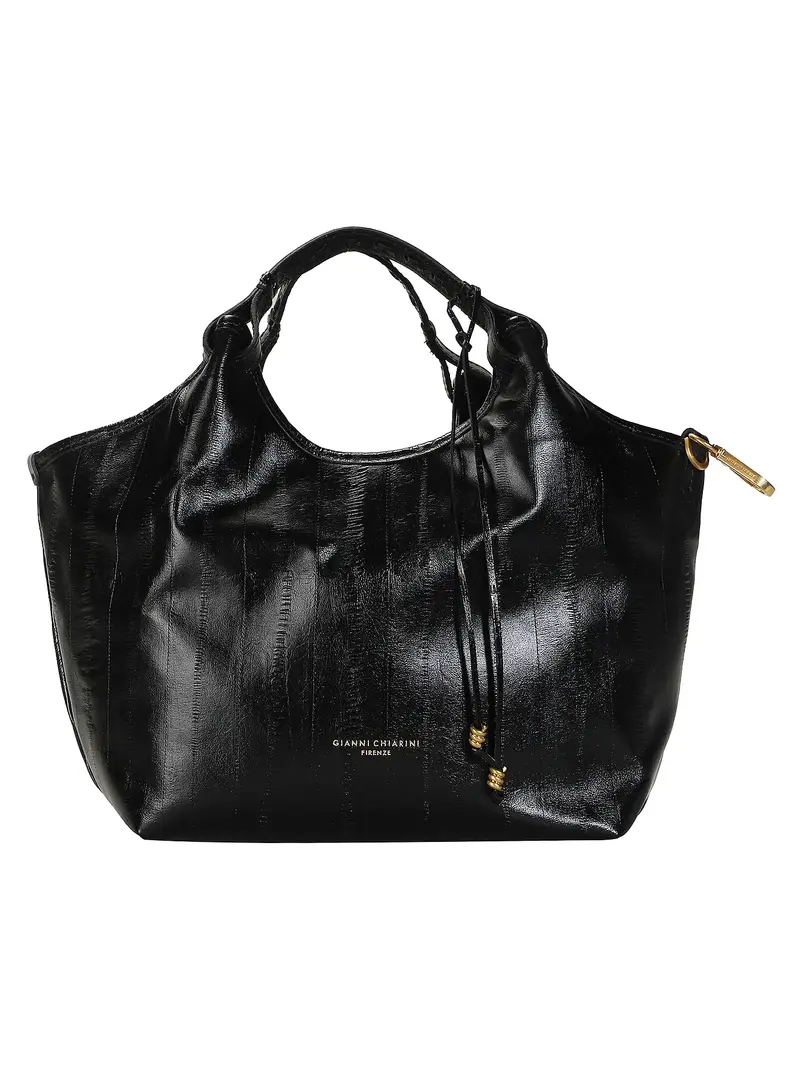 GIANNI CHIARINI - Borsa Dua Media pelle anguilla - Nero
