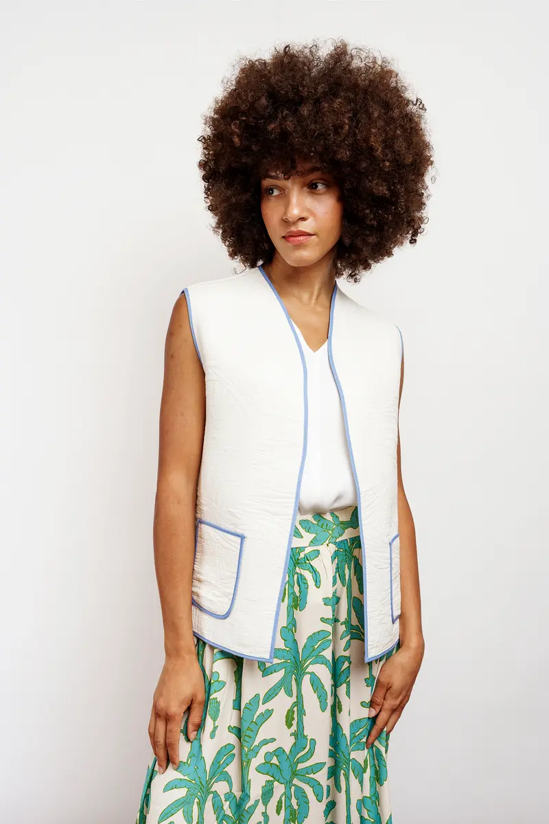 GILET bordino azzurro