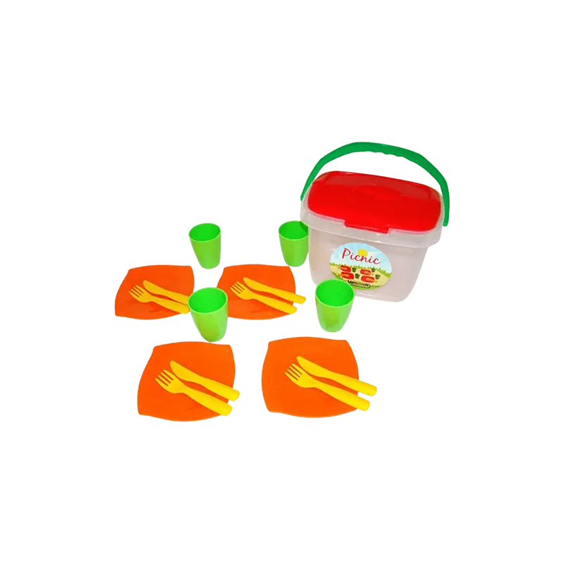 Giocattoli Polesie - Set Servizio Pic-Nic con contenitore (17 pz)