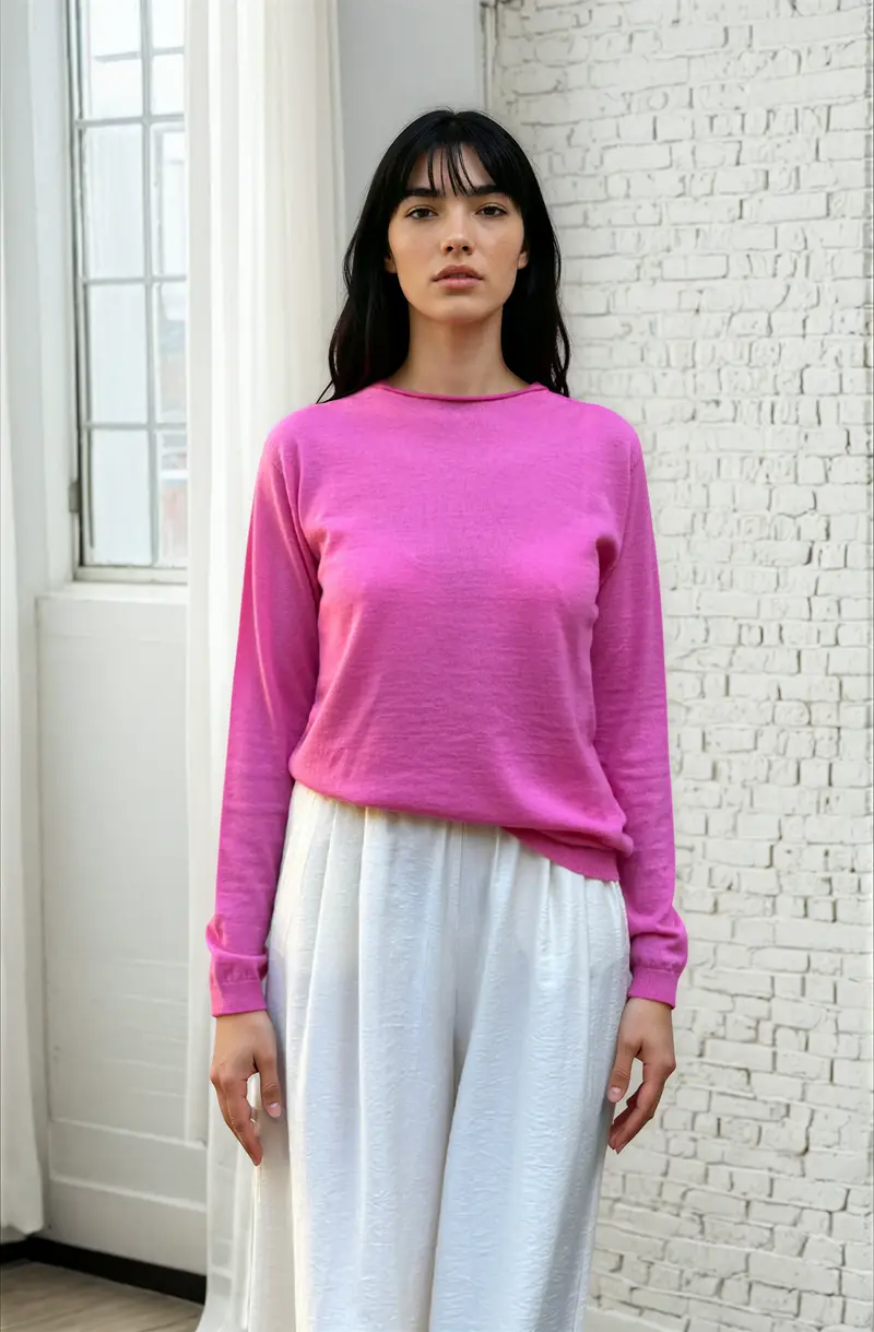 GIROCOLLO ALBA in cashmere rosa bubble gum