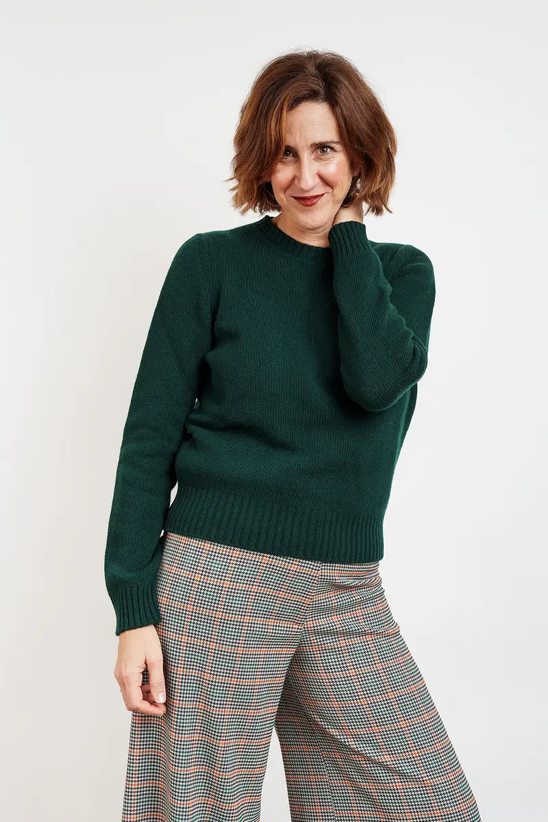 GIROCOLLO JOLLY in lana merino - verde bosco