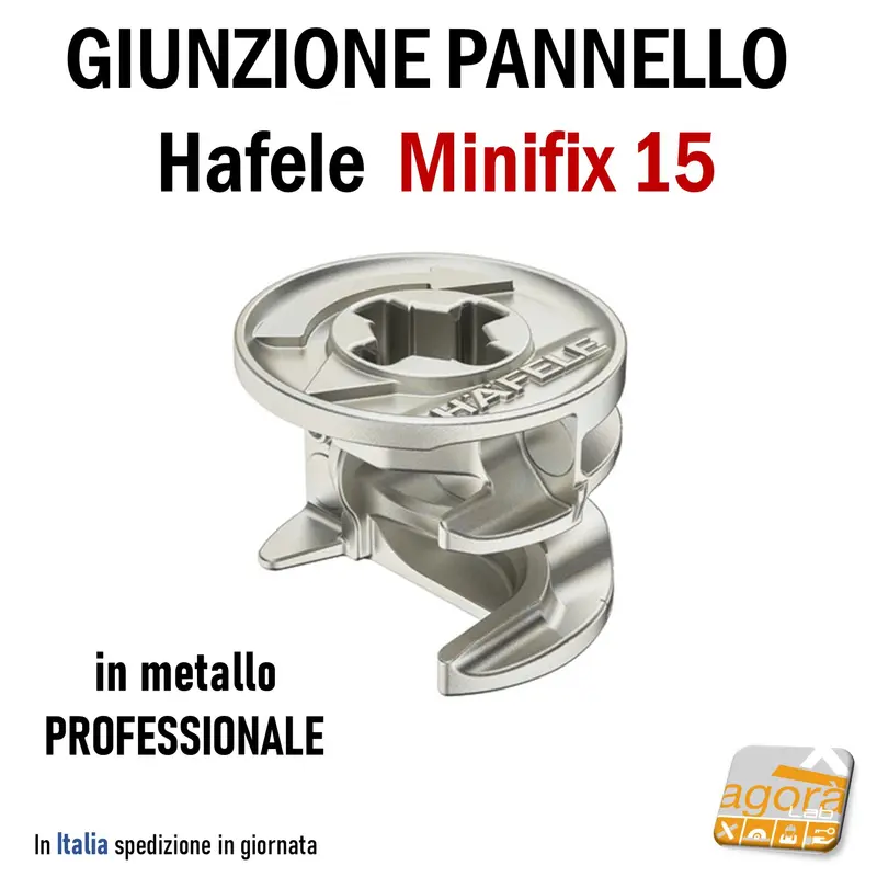 Giunti HAFELE Minifix D15 senza bordo Giunzione Pannello sp 19 eccentrico x Armadi C.Nichel