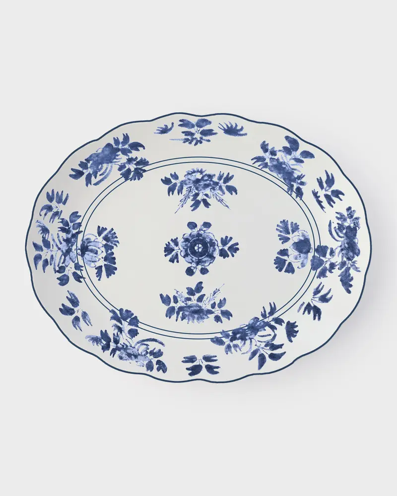 Gloria Porcelain Serving Plate, Blue