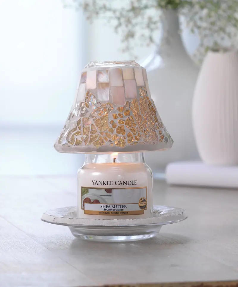 GOLD & PEARL CRACKLE -Yankee Candle- Paralume e Piatto Piccolo
