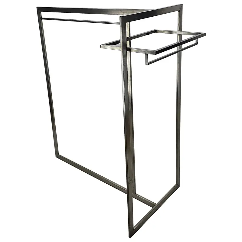 GONDOLA STENDER INOX CENTRALE MOBILE X ESPOSIZIONE VESTITI NEGOZIO CON BARRA - USATA