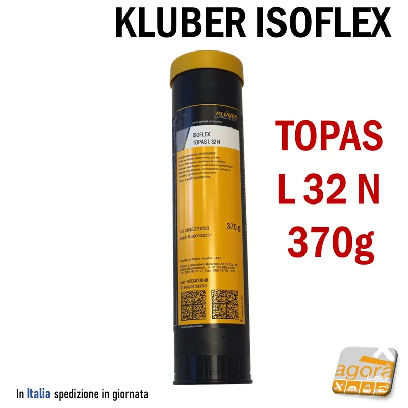 GRASSO LUBRIFICANTE KLUBER ISOFLEX TOPAS L32N art.0042270590 CARTUCCIA 370GR