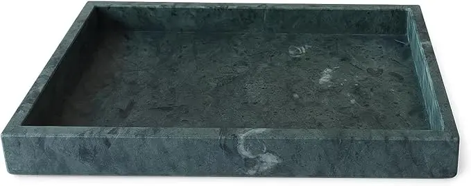 Green Natural Stone Tray 30 × 20 cm – Handmade