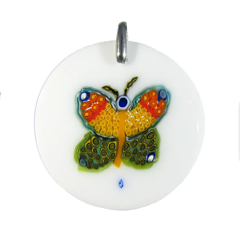 Handcrafted Millefiori Murano glass Butterfly pendant