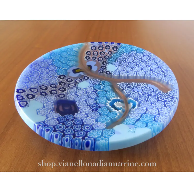 Handcrafted Murano glass small plate Millefiori